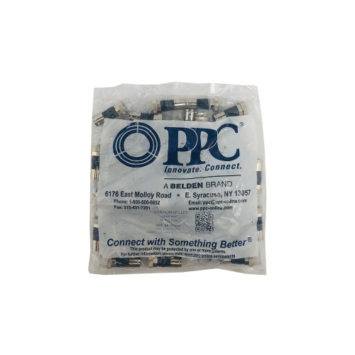 PPC EX6XLWSPLUS Aqua Tight EX Series Weather Proof RG6 & RG6QUAD Compression Connector - Extended Body, 50 Piece