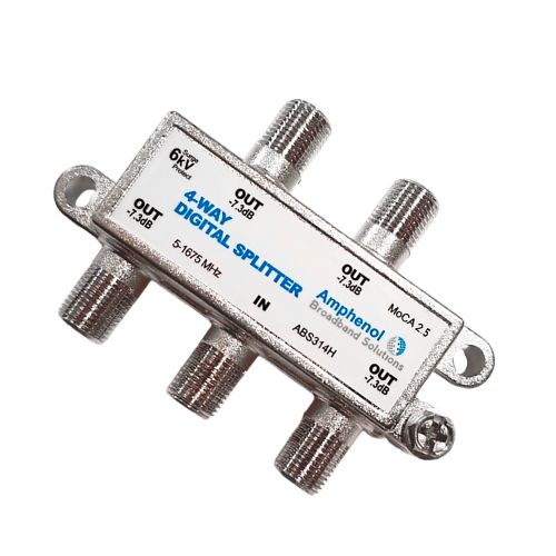Amphenol 4-Way Digital Coaxial Splitter MoCA 2.5 ABS314H