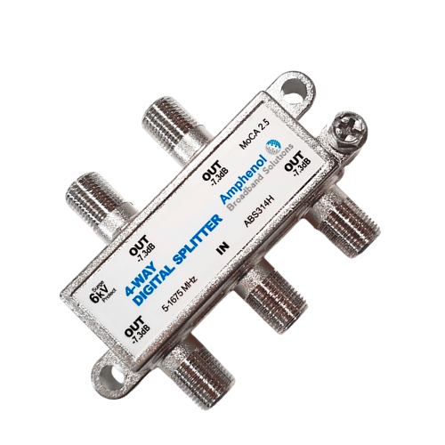 Amphenol 4-Way Digital Coaxial Splitter MoCA 2.5 ABS314H
