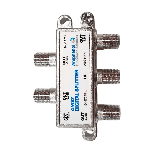 Amphenol 4-Way Digital Coaxial Splitter MoCA 2.5 ABS314H