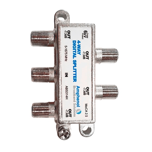 Amphenol 4-Way Digital Coaxial Splitter MoCA 2.5 ABS314H
