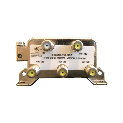 Extreme Broadband BDS104VF 4-Way Digital Splitter - Vertical Flex-Mount True Flex RG6 Coaxial Splitter