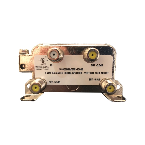 Extreme Broadband BDS103VFB 3-Way Balanced Digital Splitter - Vertical Flex-Mount True Flex RG6 Coaxial Splitter