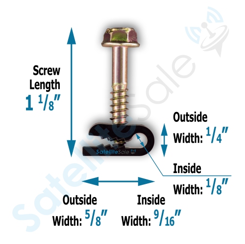 SatelliteSale Single Ground Screw Black Clips for Single Antenna Ground Wire Cable Management 100 Pcs