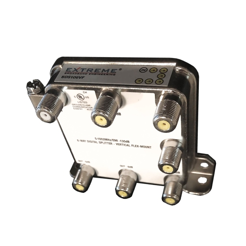 Extreme Broadband BDS106VF 6-Way Digital Coaxial Splitter - Vertical Mount RG6 Splitter