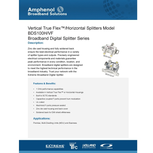 Extreme Broadband BDS106VF 6-Way Digital Coaxial Splitter - Vertical Mount RG6 Splitter