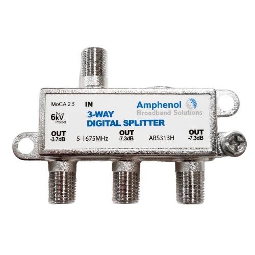 Amphenol 3-Way Digital Coaxial Splitter MoCA 2.5 ABS313H