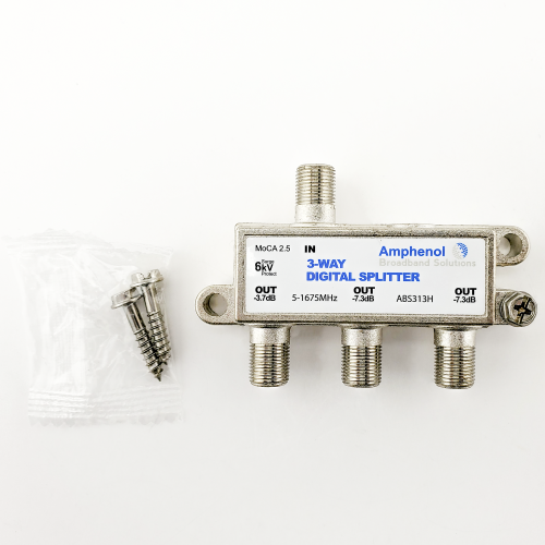 Amphenol 3-Way Digital Coaxial Splitter MoCA 2.5 ABS313H