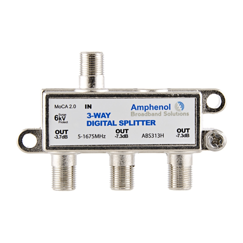 Amphenol 3-Way Digital Coaxial Splitter MoCA 2.5 ABS313H