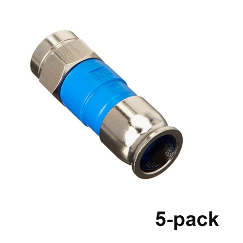 PPC BELDEN SNSD6 Blue RG6 Snap-N-Seal Compression Connectors 5-Pack