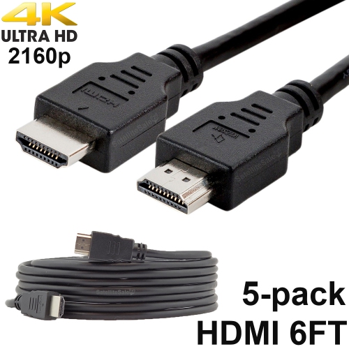Pack of 5 Digital High-Speed 1.4 HDMI Cables