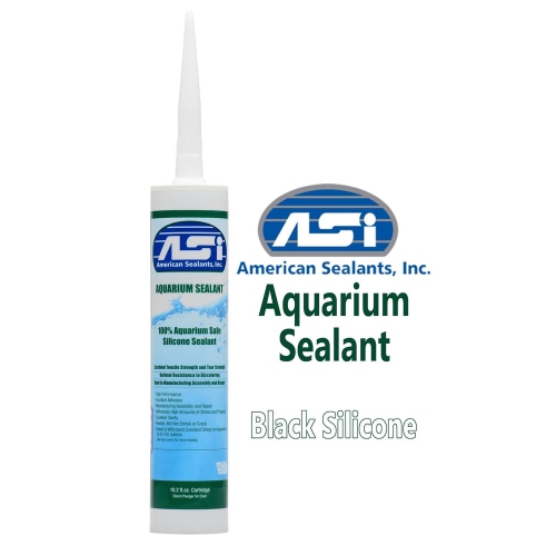 ASI Black Aquarium Silicone Sealant - 10.2 oz Fluid Cartridge