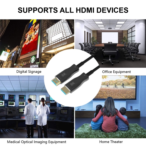 SatelliteSale Digital Fiber Optic 8K HDMI 2.1 Cable PVC Black Cord (330 feet)