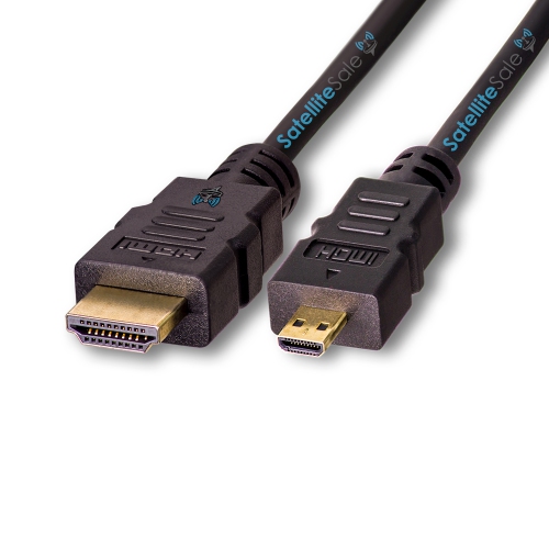 SatelliteSale Digital 1.4 Micro HDMI To HDMI Cable PVC 2160p Black Cord (6 feet)