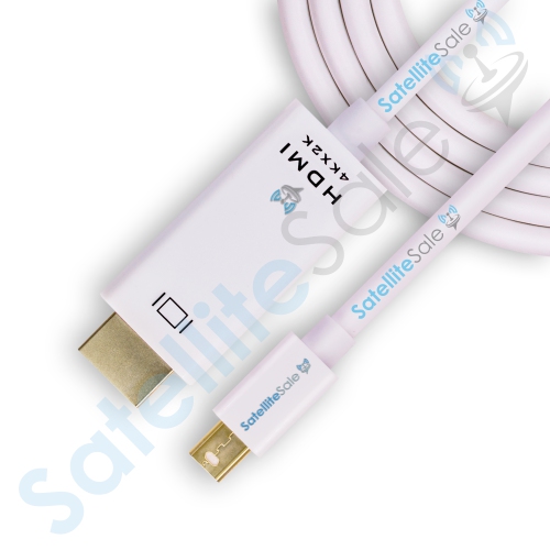 SatelliteSale Uni-Directional Mini DisplayPort to HDMI Cable Male to Male 4K/30Hz 8.64Gbps Universal Wire PVC White Cord 3 feet