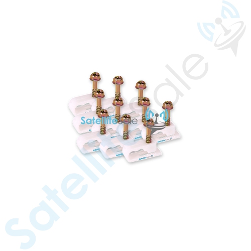 SatelliteSale Dual Siamiese Screw White Clips for Ethernet Internet Telephone Cable TV Wire Cable Management 100 Pcs