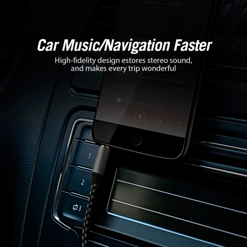 SatelliteSale Auxiliary 3.5mm Audio Jack Male to Male Digital Stereo Aux Cable Universal Wire Black/White Nylon Cord 6 feet