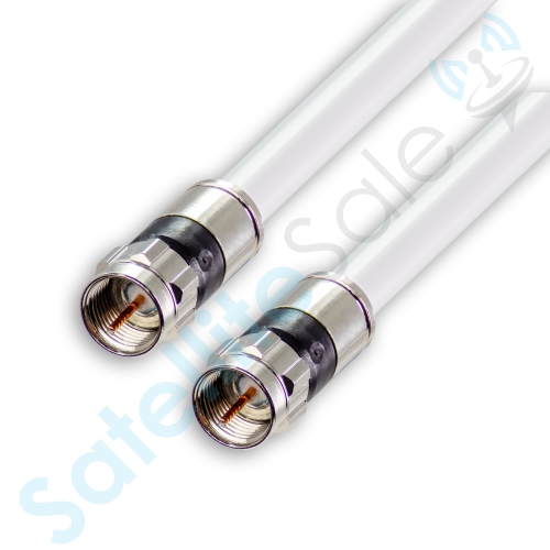 SatelliteSale Digital 75Ohm RG-6/U Coaxial Cable with F-Type Connector Indoor/Outdoor Universal Wire Black and White Cord