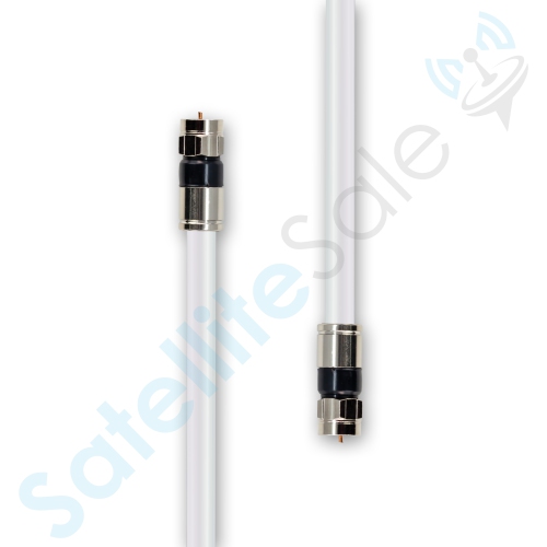 SatelliteSale Digital 75Ohm RG-6/U Coaxial Cable with F-Type Connector Indoor/Outdoor Universal Wire Black and White Cord