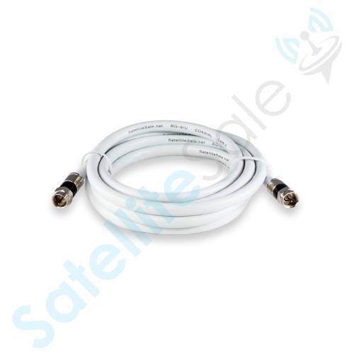 SatelliteSale Digital 75Ohm RG-6/U Coaxial Cable with F-Type Connector Indoor/Outdoor Universal Wire Black and White Cord