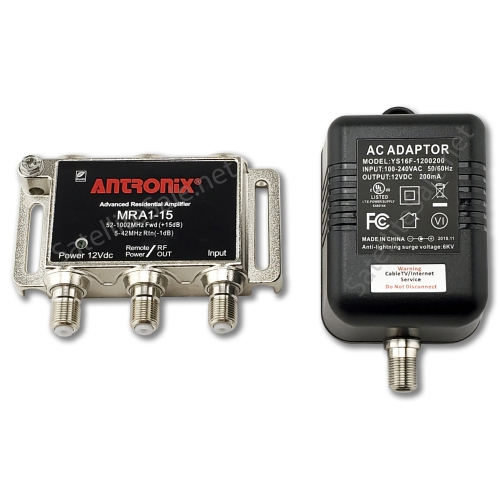 Antronix MRA1-15AC Amplifier, 1 Port,15dB Gain, Output 5-1002Mhz + Power Adapter