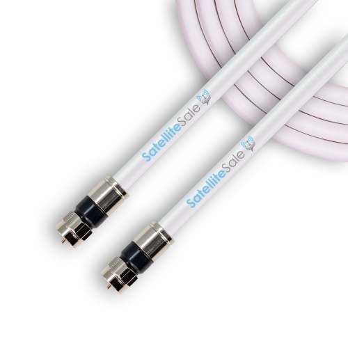 SatelliteSale Digital 75Ohm RG-6/U Coaxial Cable with F-Type Connector Indoor/Outdoor White Cord