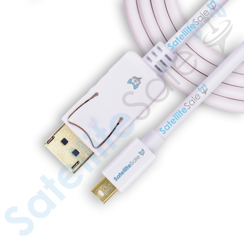 SatelliteSale Mini DisplayPort to Display Port DP Cable Male to Male 4K/30Hz 8.64Gbps Universal Wire PVC White Cord
