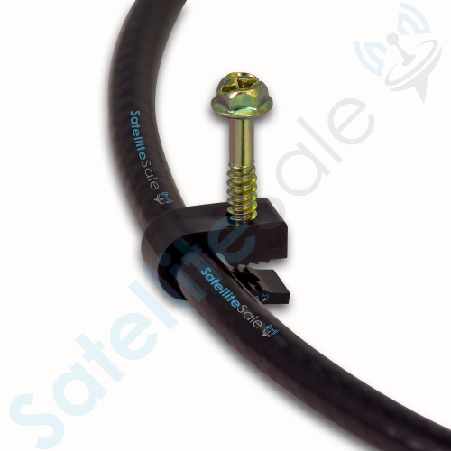 SatelliteSale Single Screw Black Clips for Ethernet Internet Telephone Cable TV Wire Cable Management 100 Pcs
