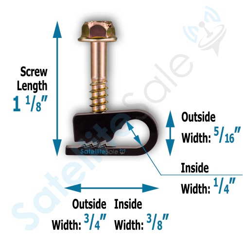 SatelliteSale Single Screw Black Clips for Ethernet Internet Telephone Cable TV Wire Cable Management 100 Pcs