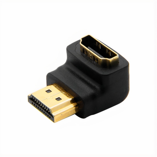 SatelliteSale Digital HDMI Male to Female Right Angle 4K HDR PVC Black Adapter 90 degree