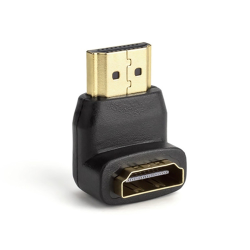 SatelliteSale Digital HDMI Male to Female Right Angle 4K HDR PVC Black Adapter 90 degree