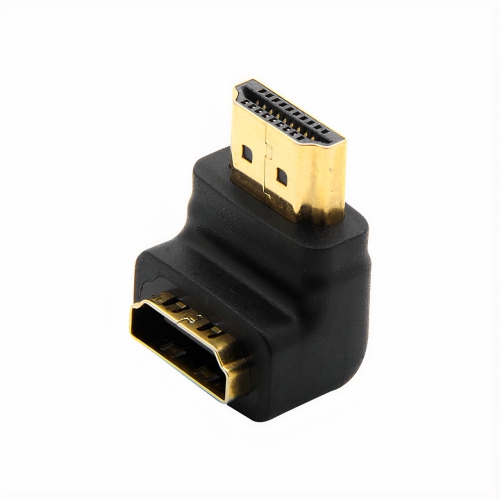 SatelliteSale Digital HDMI Male to Female Right Angle 4K HDR PVC Black Adapter 90 degree