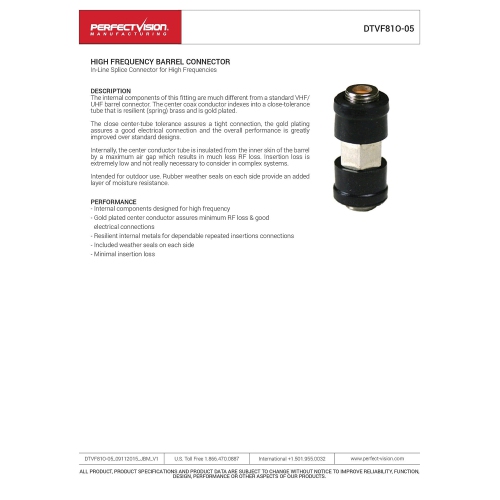 Perfect Vision Cable Extension Coupler with Weather Boots for Water Proof Connection - 100 Pack (DTVF8