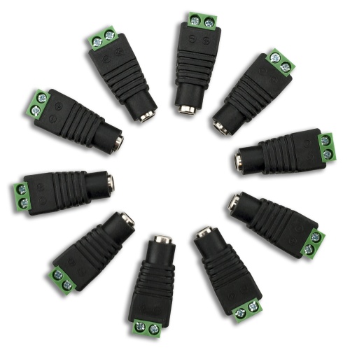Pack of 10 Female 12V DC Power Connectors 5.5mm Jack Adapter by SatelliteSale
