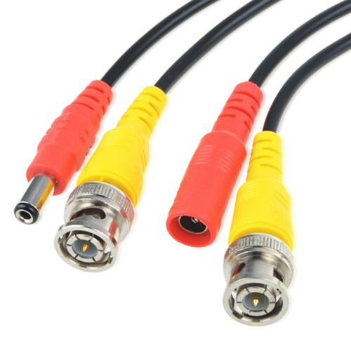 SatelliteSale Pack of 4 CCTV Security Camera BNC Cable Siamese Pre-Made 2-in-1 Video and Power PVC Black Cord Universal Wire 100 feet