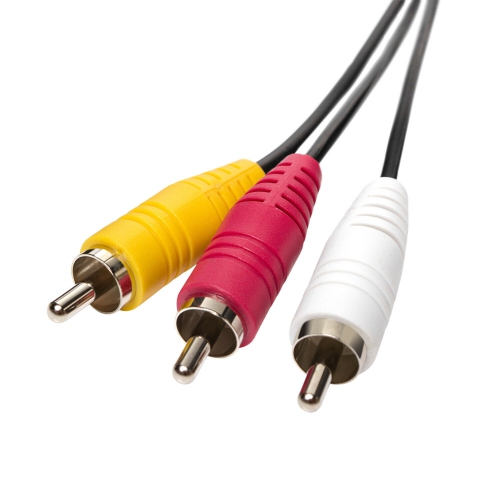 Câble composite audio-vidéo audio-vidéo RCA mâle à 3 mâle de 3 pi de SatelliteSale, câble universel PVC, noir, câble de 6 pi