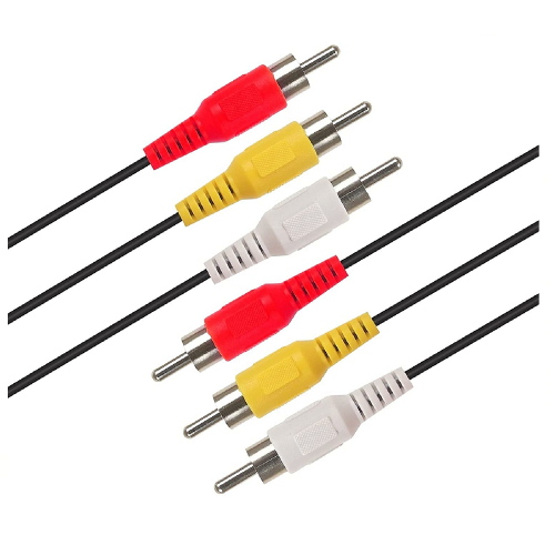 Câble composite audio-vidéo audio-vidéo RCA mâle à 3 mâle de 3 pi de SatelliteSale, câble universel PVC, noir, câble de 6 pi