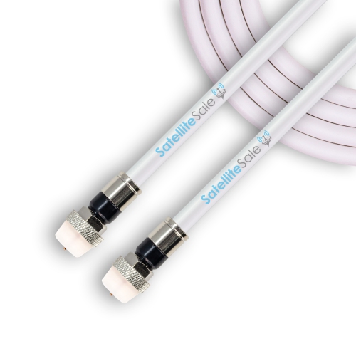 SatelliteSale Digital RG-6/U 75 Ohm Coaxial Cable with F-Type Waterproof Connectors Indoor/Outdoor White Cord