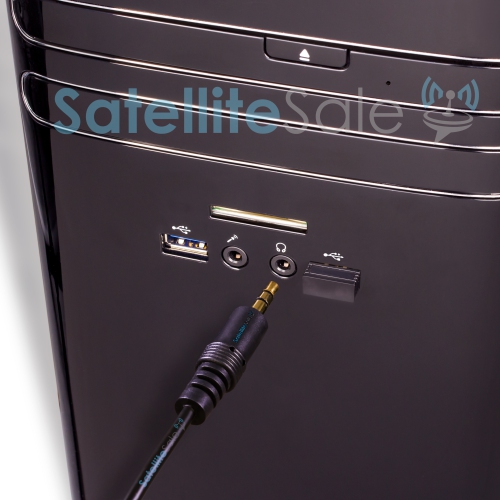 SatelliteSale Auxiliary 3.5mm Audio Jack Male to Male Digital Stereo Aux Cable Universal Wire PVC Black Cord