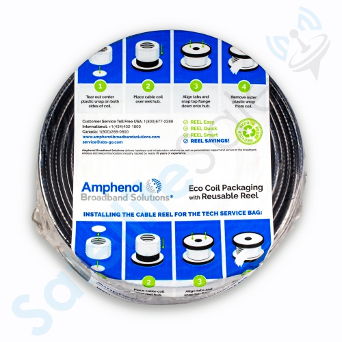 SatelliteSale Kit of Amphenol’s Innovative and Sustainable Tech Service Bag Reel and 500' White and Black Cables