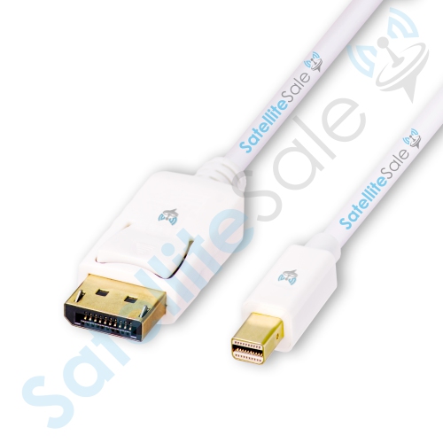 SatelliteSale Mini DisplayPort to Display Port DP Cable Male to Male 4K/30Hz 8.64Gbps Universal Wire PVC White Cord