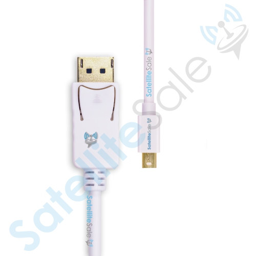 SatelliteSale Mini DisplayPort to Display Port DP Cable Male to Male 4K/30Hz 8.64Gbps Universal Wire PVC White Cord