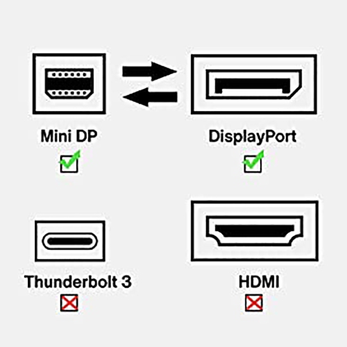 SatelliteSale Mini DisplayPort to Display Port DP Cable Male to Male 4K/30Hz 8.64Gbps Universal Wire PVC White Cord