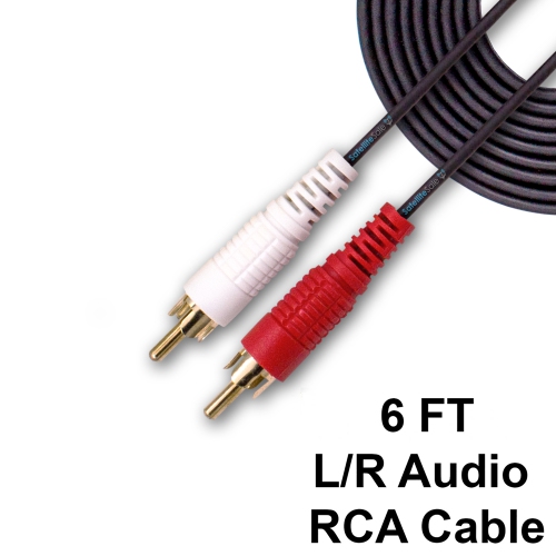 SATELLITESALE  2 Male to 2 Male Rca Audio Stereo Composite Cable Universal Wire Pvc Cord In Black