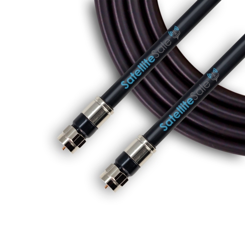 SatelliteSale Digital 75Ohm RG-6/U Coaxial Cable with F-Type Connector Indoor/Outdoor Black Cord