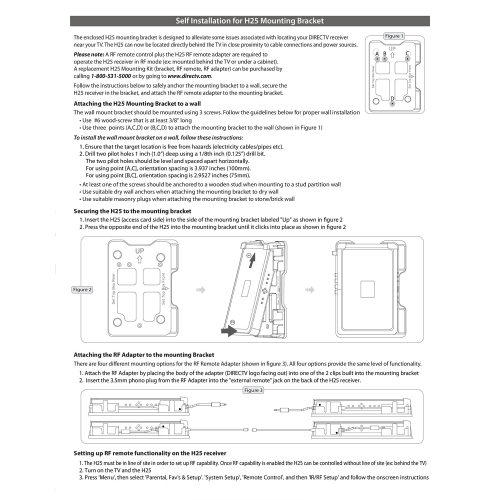 DIRECTV H25MOUNT Wall Mounting Bracket for the H25 Residential