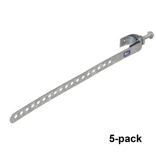 10'' Galvanized Steel Ground-Strap, 5 Pack