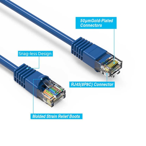 3 FT CAT5 Cable Ethernet Lan CAT5e RJ45 Network Patch Cord Internet Router BLUE