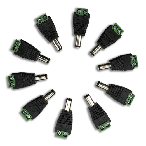 SATELLITESALE  Pack Of 10 Male 12V Dc Power Connectors 5.5MM Jack Adapter By