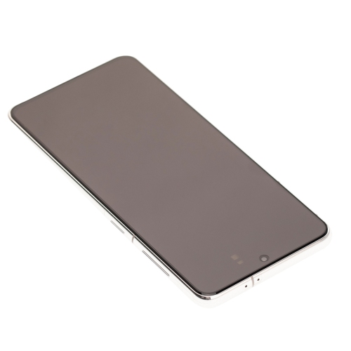 Remis à neuf - assemblage du numériseur à écran tactile DELO + cadre pour Galaxy S21 5G de Samsung (SM-G991&nbsp;W) - Blanc fantôme